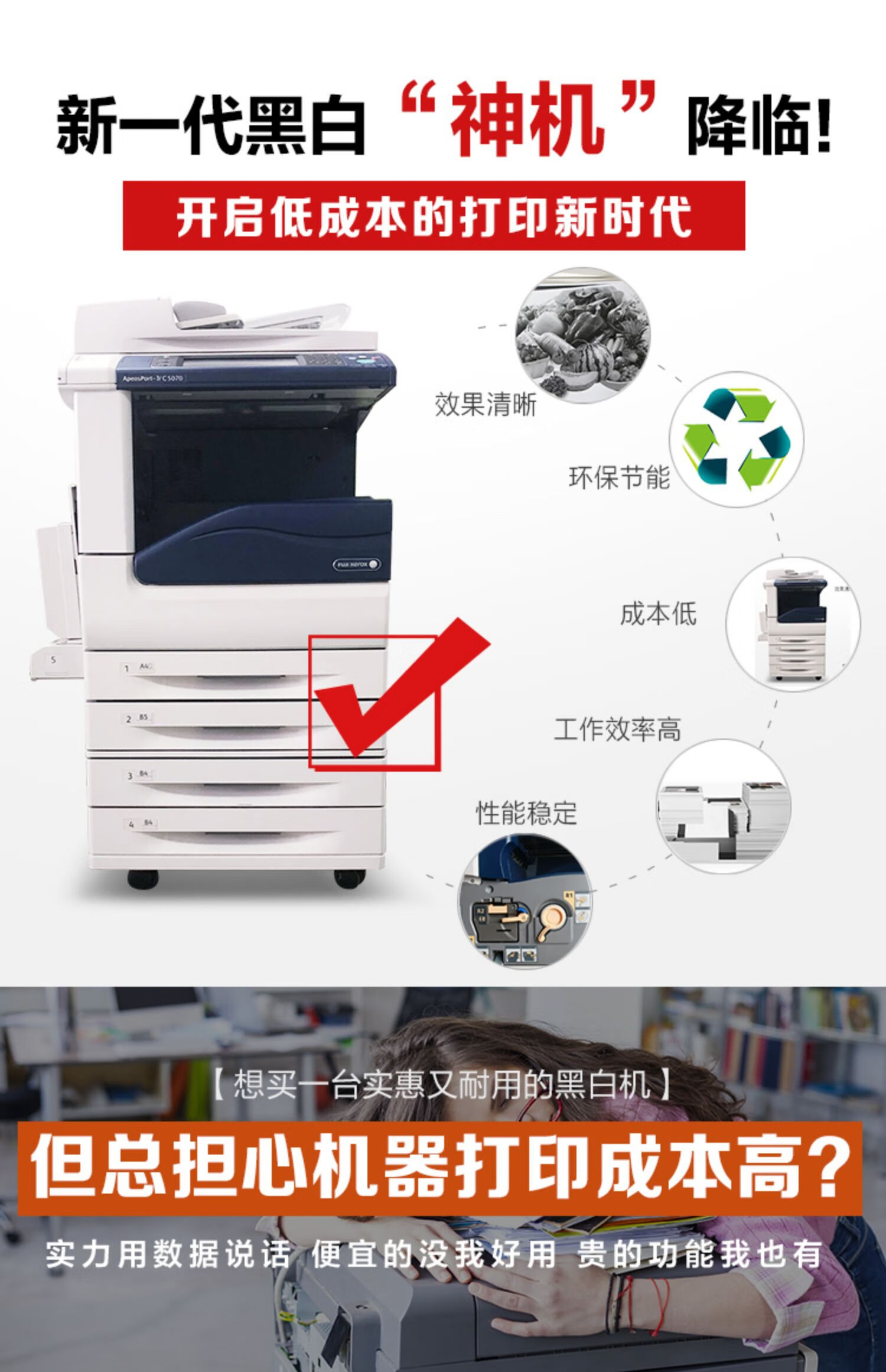 施乐7835 5575 3065彩色复印机a3激光打印复印扫描一体机商用办公