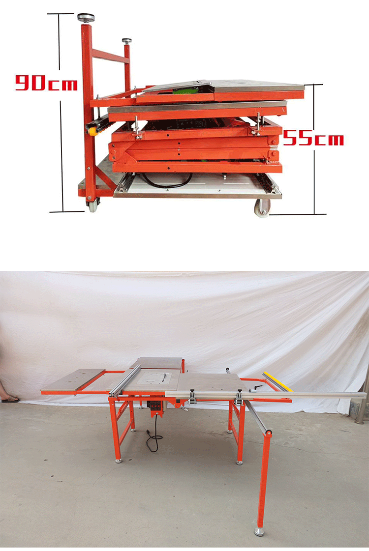 推臺鋸無塵子母鋸木工機械鋸多功能推拉推臺工作臺家裝不繡鋼鋸臺無塵
