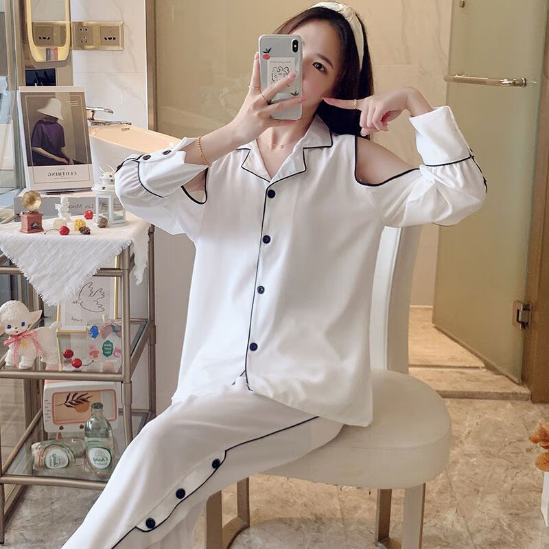 长袖 长袖白色露肩>女土情绪内衣性感睡衣诱惑小姐姐 m 【建议80-100