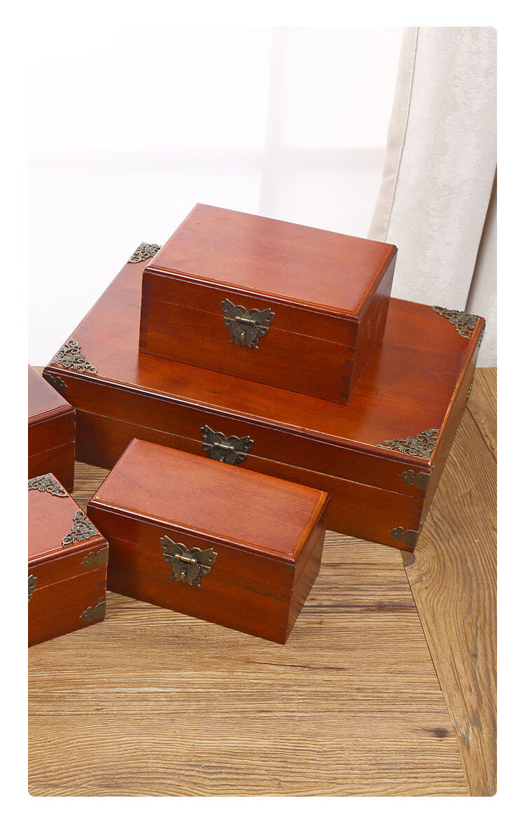 香樟木首饰盒全榫卯樟木箱字画收藏箱婚嫁箱子实木箱子定做图案 香樟