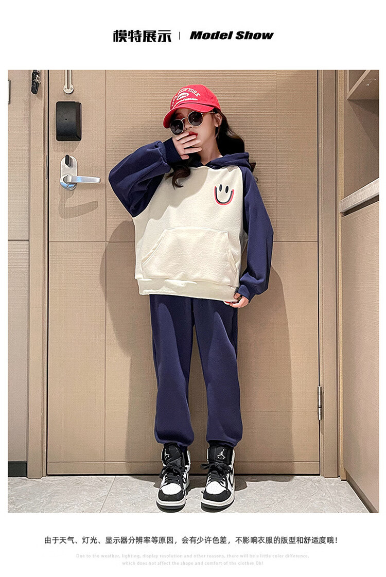 羽夕兔儿童服装 女孩衣服9一12岁童装女童加绒套装秋冬装新款13岁大童
