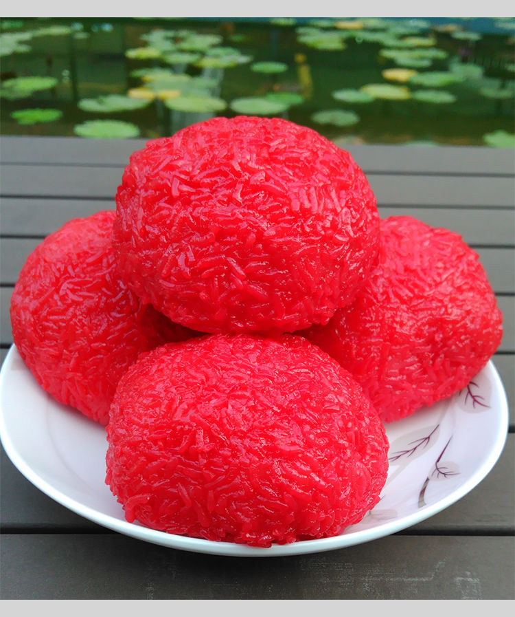 佳士禾 贵州特产红糍粑 铜仁土特产红喜粑红粑粑 农家手工糯米粑 4个