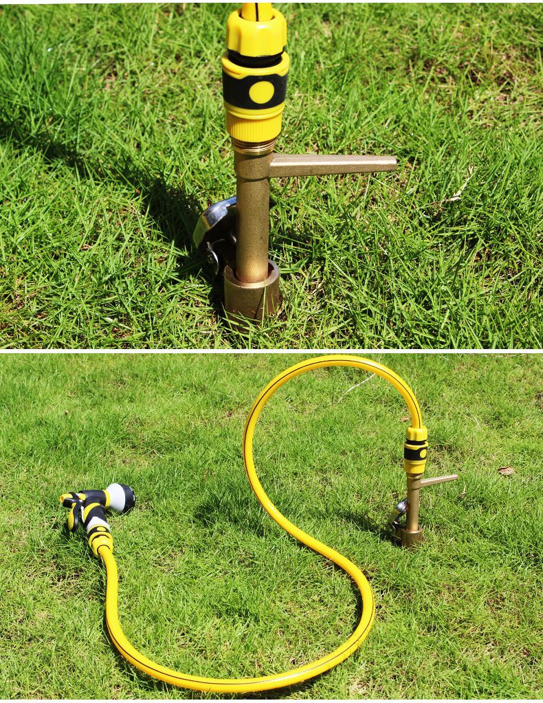 快速取水阀插杆草坪园林全铜6分取水器 绿化水管地接头洒水栓dn20 1寸