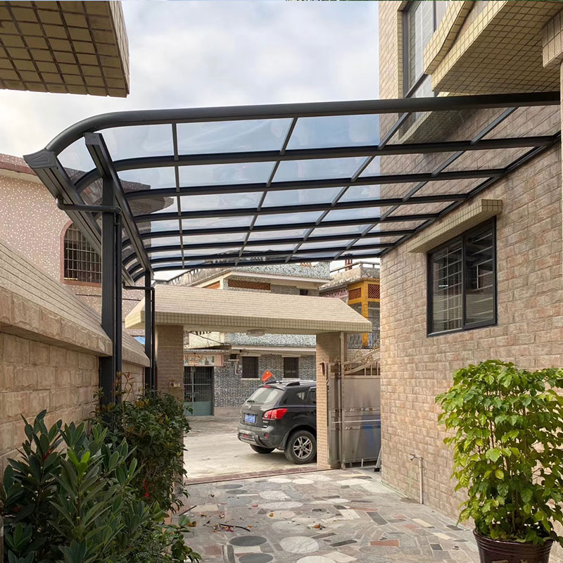 铝合金雨棚雨搭户外阳台遮阳棚庭院耐力板防雨棚门头门上遮雨棚白色每