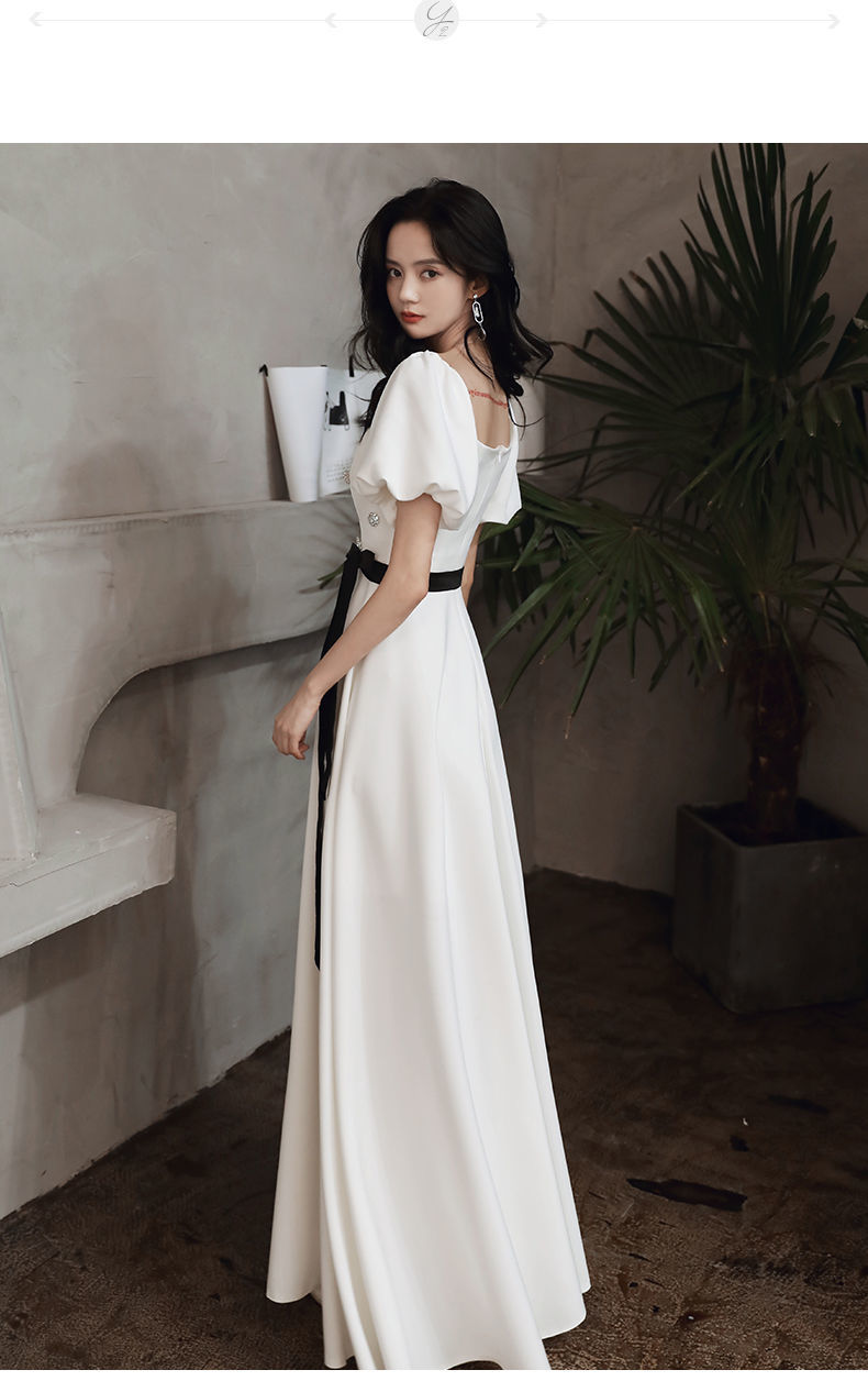 贞溪学生艺考礼服女晚礼服新款气质名媛宴会服高端轻奢小众法式缎面轻