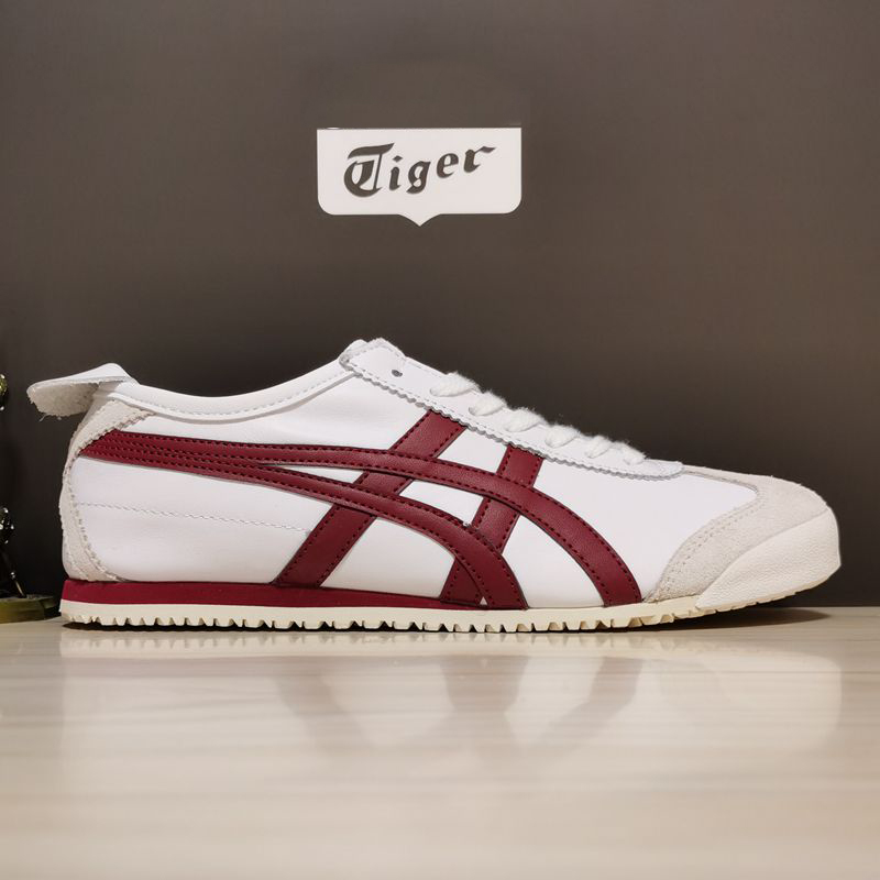 虎冢鞋tiger女鞋经典白蓝金mexico66皮面老虎鞋阿甘鞋时尚板鞋男 白酒