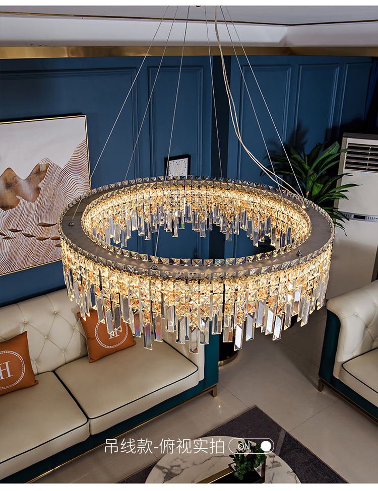 餐厅灯家用灯具2021年新款吊灯吸顶款圆形45cm三色无极调光48w适用8