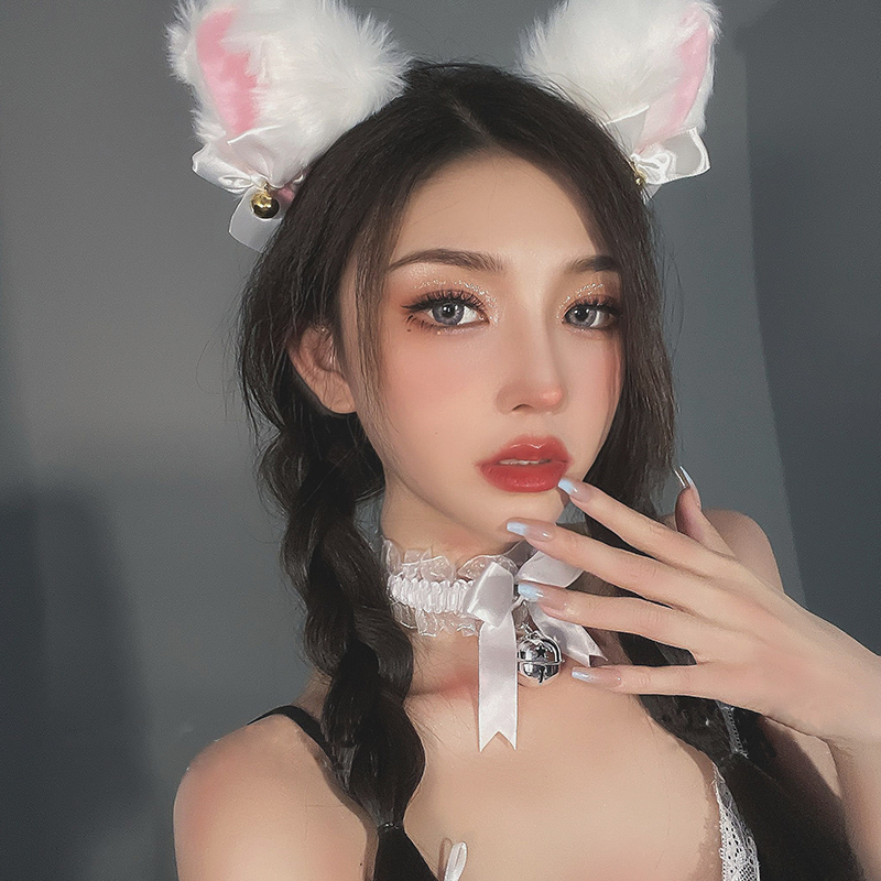 狐狸耳朵头饰欲猫大铃铛项圈发夹女性感小野猫咪兔子发卡头箍品发箍