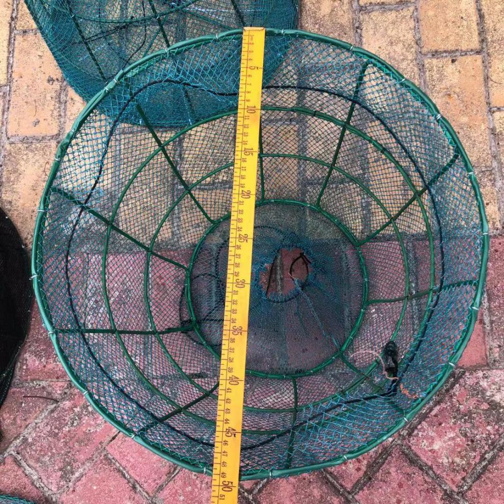 手工虾笼渔网鱼笼养鱼笼龙虾网抓鱼笼神具手抛网泥鳅黄鳝笼密网底50cm