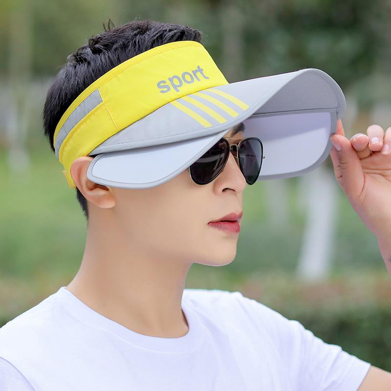 空顶帽男夏天帽子男士韩版户外防晒帽钓鱼空顶帽夏季大帽檐太阳帽男