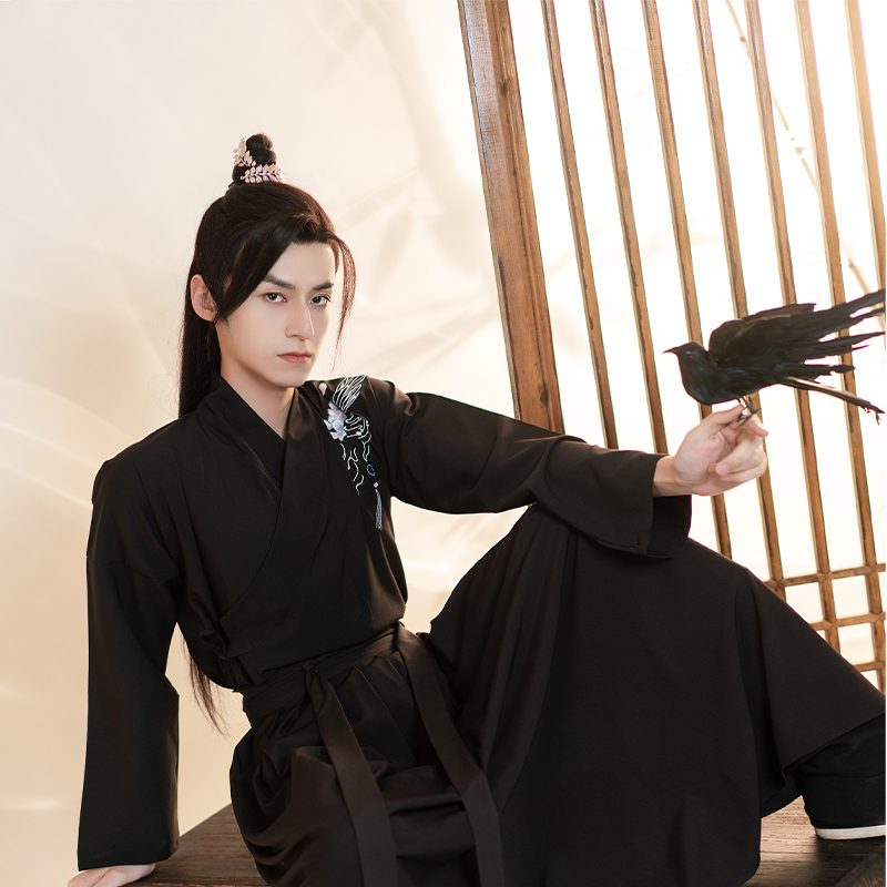 汉服男古装古风男士仙气原创情侣款古装侠客书生青少年黑色浮云笙套装