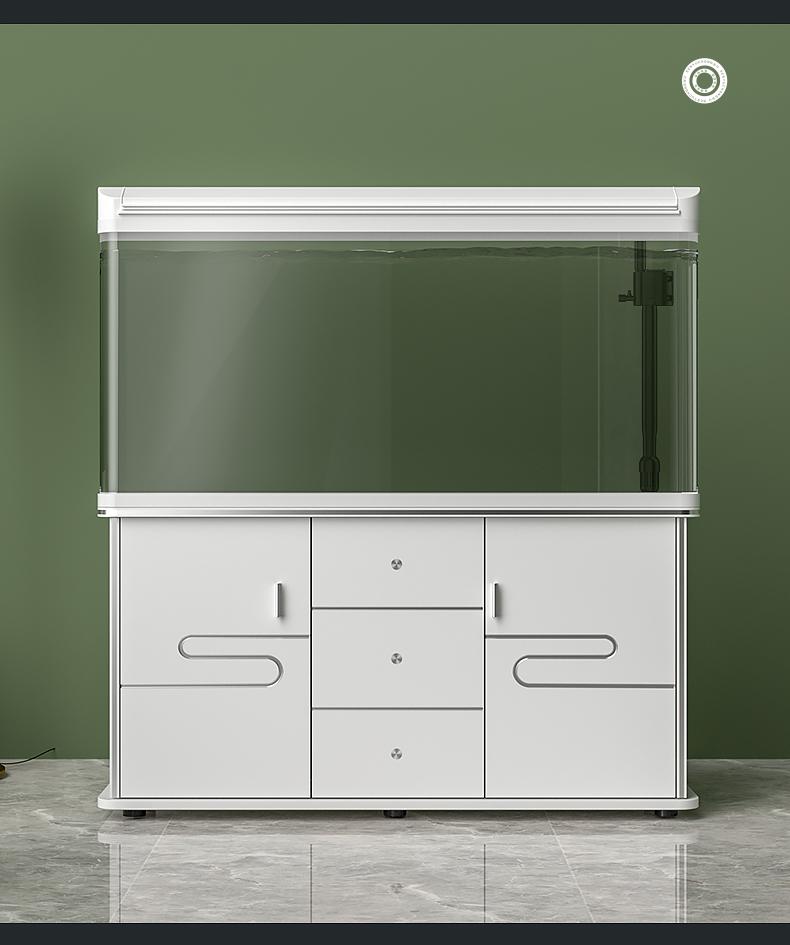 中型客厅鱼缸西龙懒人免换水大型水族箱超白玻璃造景生态金鱼缸 1000c