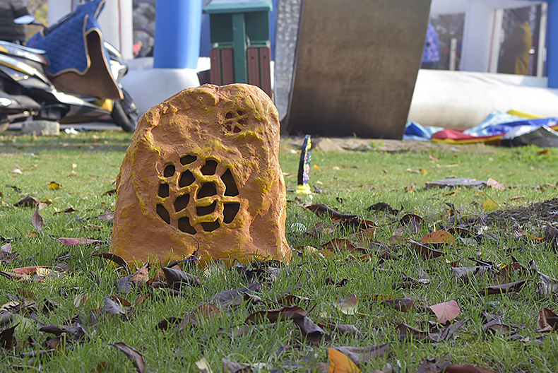 室外草坪草地音响景观园林仿真防水喇叭户外公园石头音箱假山蘑菇广播