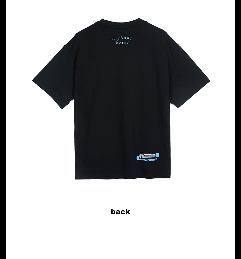 acupuncture男装夏季短袖t恤朋克熊印花宽松112s970227111黑色s