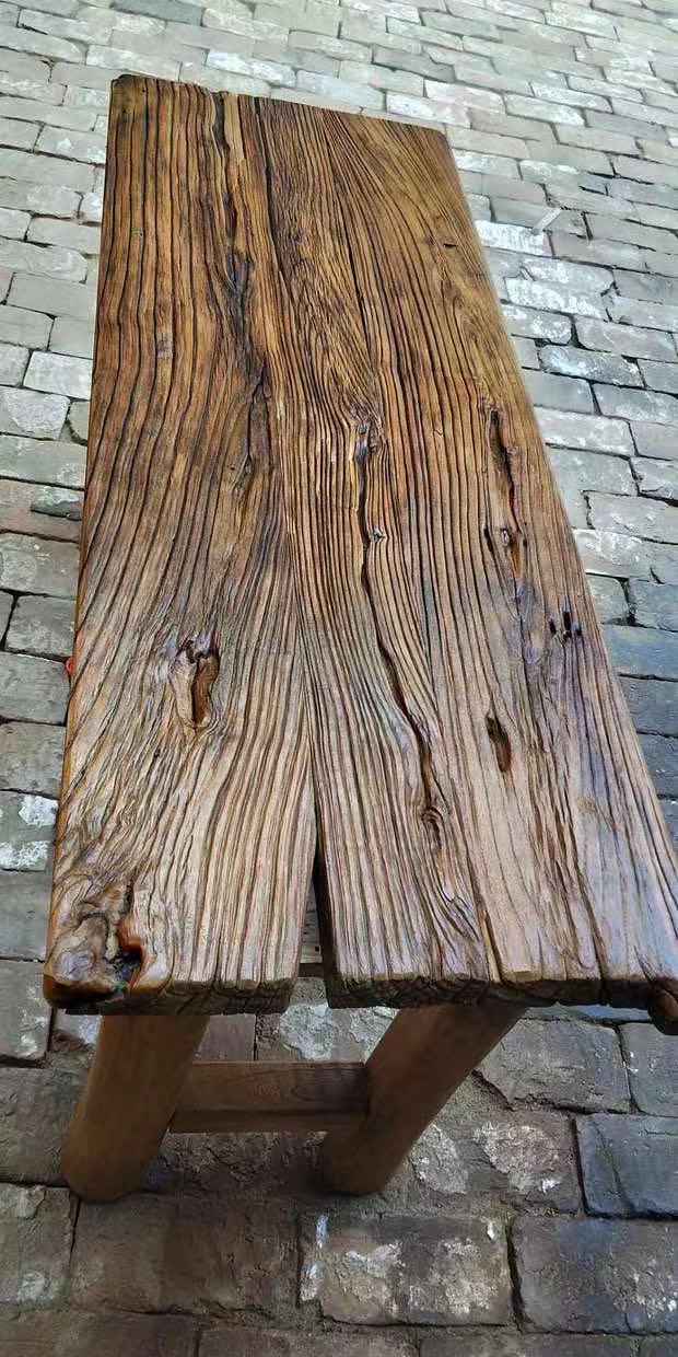 60老榆木门板吧台榆木板实木复古怀旧风化旧木板老门板茶台茶桌定制
