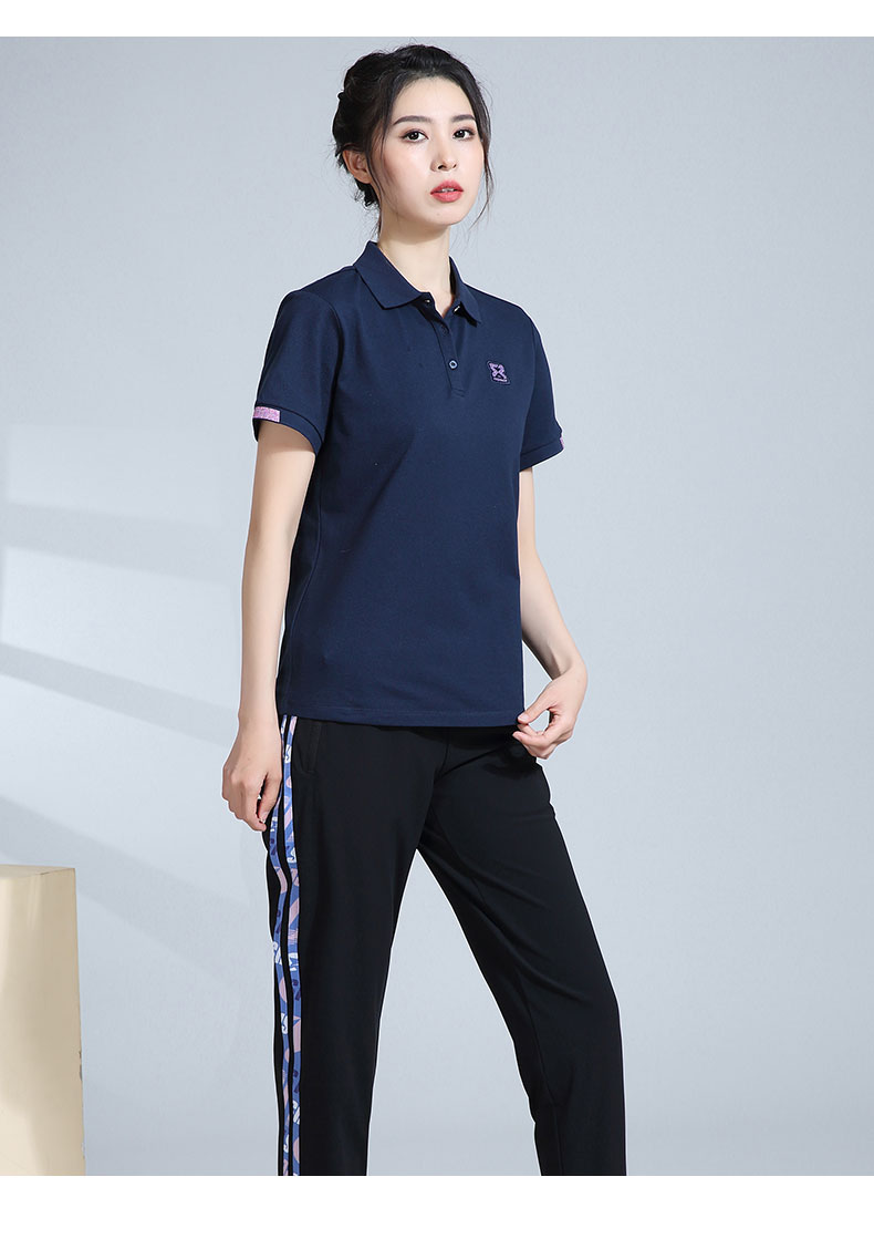 361度女装polo衫2021年夏季款翻领短袖361女休闲运动t恤 弦花灰 l(170