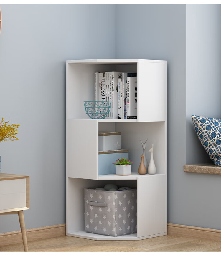 角柜墙角柜三角形客厅北欧简易家用落地卧室扇形转角边柜404080灰橡木