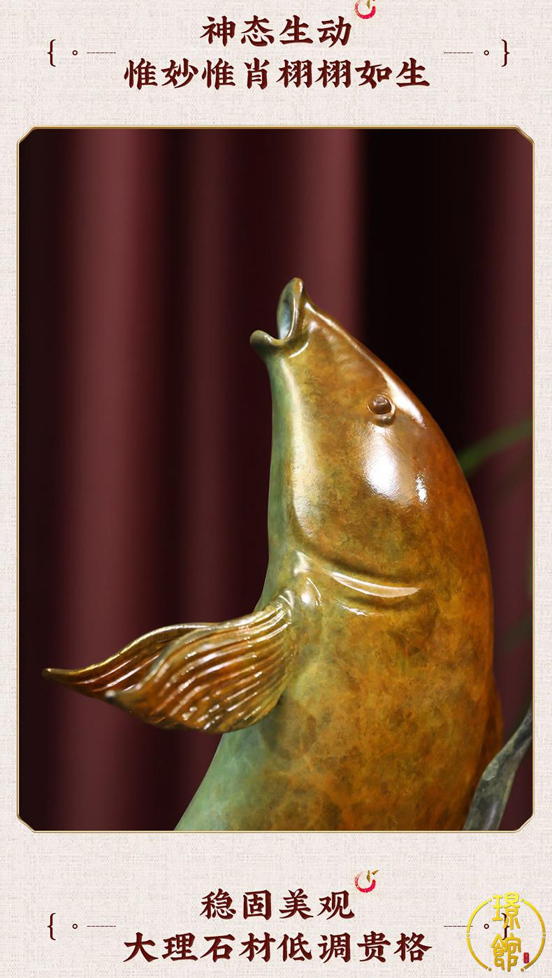 璟馆 龙门雕塑客厅工艺品摆设锦鲤电视柜摆件装饰品客厅艺术摆件红酒