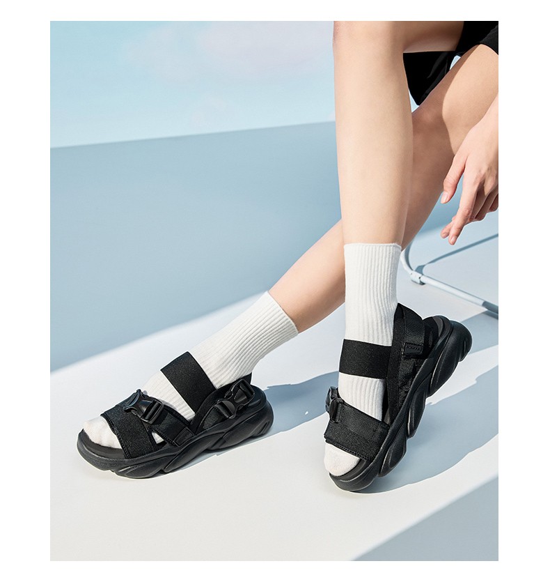 喵喵凉鞋安踏凉鞋女2022夏季新款休闲复古厚底户外沙滩鞋运动凉拖鞋女