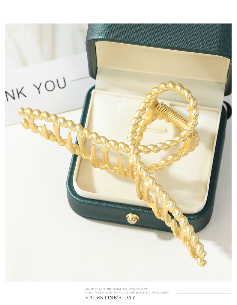 施华洛世奇锆金色鲨鱼发夹韩国网红大号抓夹时尚名媛风优雅夹子女盘发