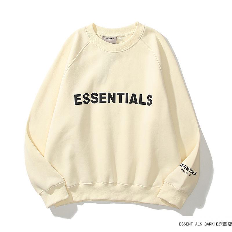 fogessentials复线ear o god宽松情侣og高街卫衣长袖圆领男女 白色袖