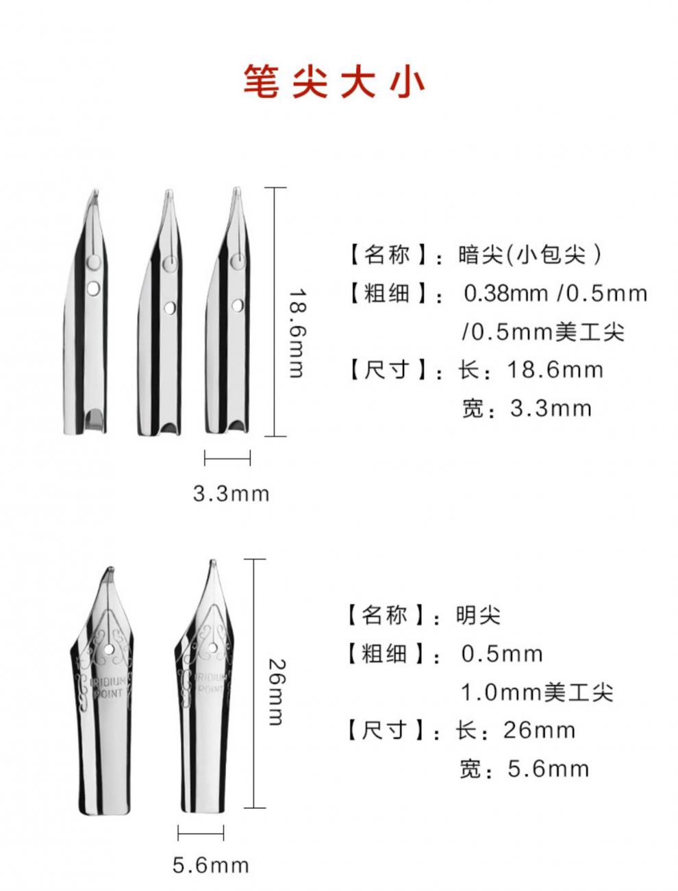 英雄钢笔笔尖型号图解图片