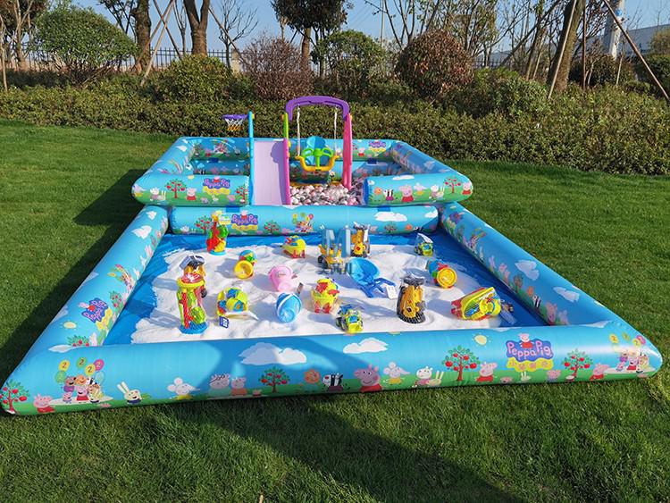 新款儿童充气沙池广场摆摊儿童决明子玩具沙池摆摊套装充气沙池广场