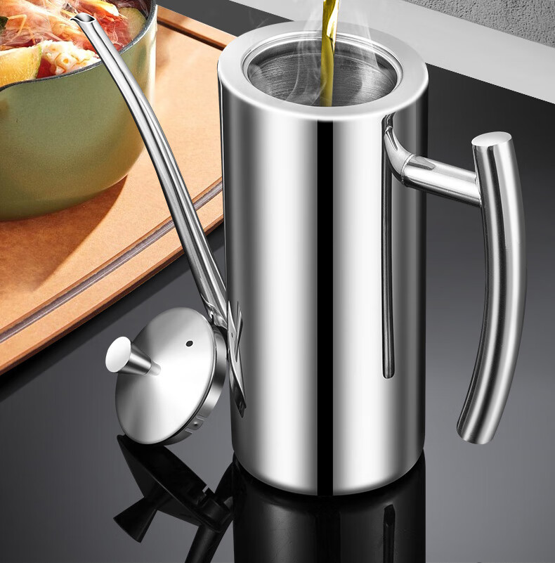 惢琪酱油壶醋瓶酱油瓶玻璃德国304不锈钢油壶家用厨房油罐壸装酱油瓶