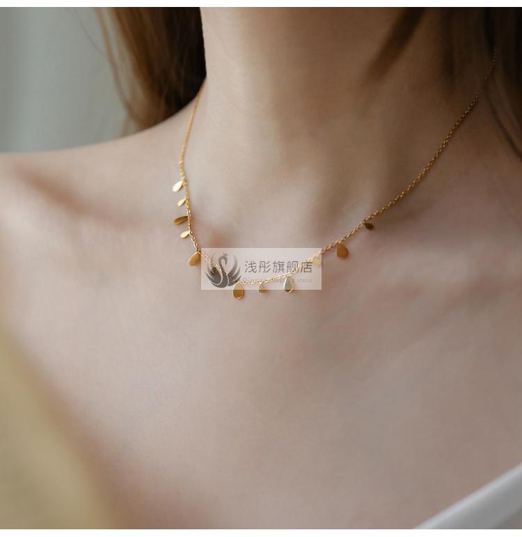 今年超火暴款2022年新款流苏长方形小片项链女夏锁骨链颈链饰品百搭