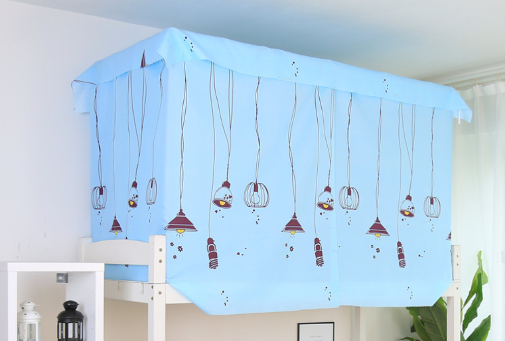 隐私帘子床连住宿用品宿舍下桌帘床头幔床帘一面卡通深色上床床帘1片