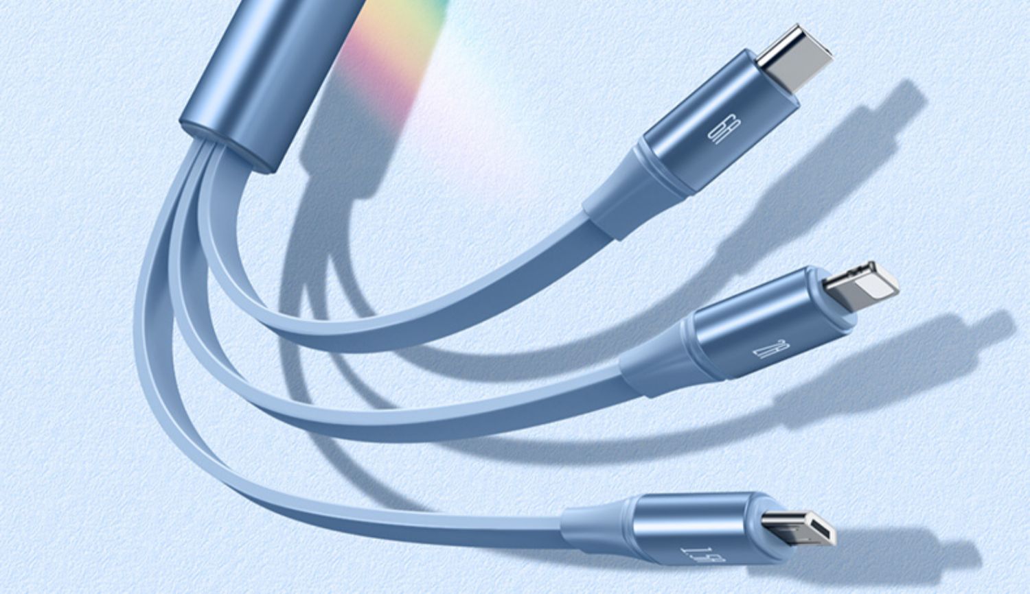 品胜 三合一数据线6a快充一拖三伸缩便携佩戴充电器适用华为苹果小米