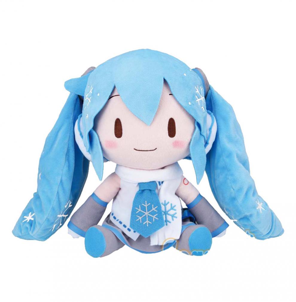 初音未来蝴蝶结fufu雪初音公式服趴趴毛绒玩偶公仔娃娃靠枕2020冬日祭