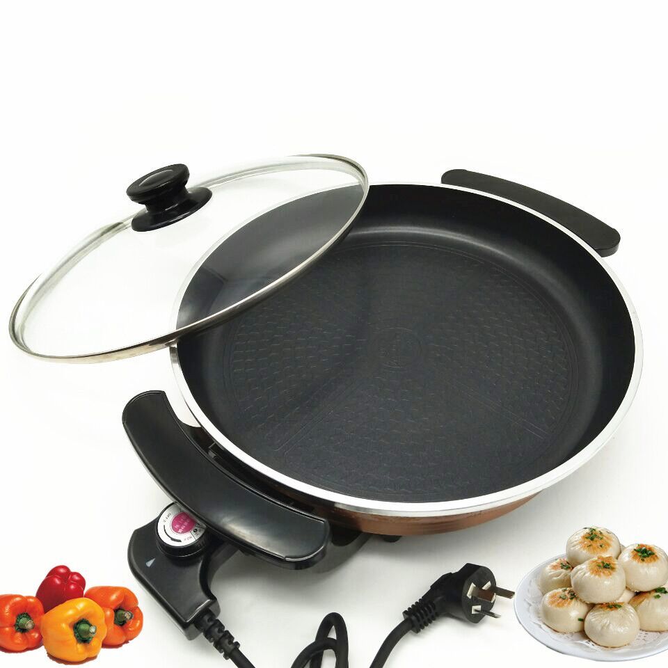 水煎包锅多功能大号单面电饼铛电煎锅商家用加深加大款烙饼锅自动断电