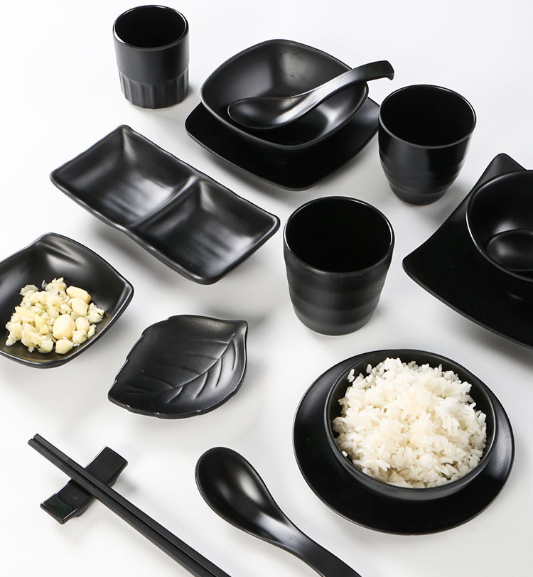 密胺餐具火锅店摆台四件套仿瓷塑料酒店餐具套装饭店碗杯碟勺商用7302