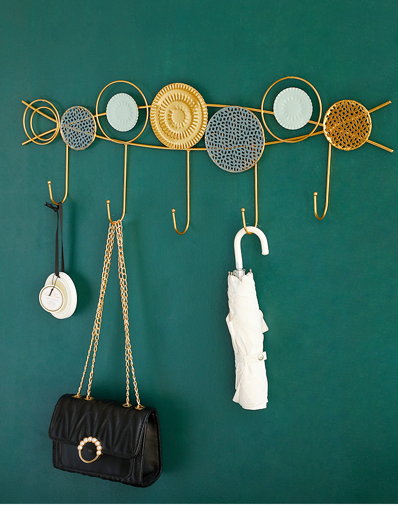 墙面装饰品铁艺挂钩试衣间挂衣架壁挂墙壁玄关进门口衣服挂钩创意圆形