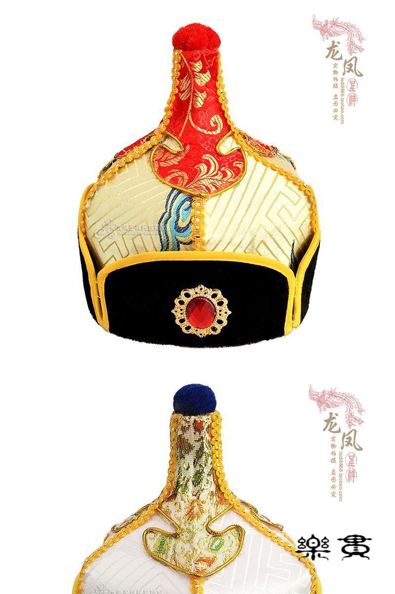 儿童蒙古族王爷帽男孩款少数民族舞蹈演出表演舞台帽子头饰尖顶帽j