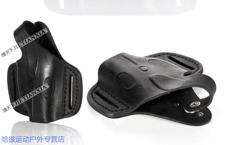 64/77式隐形腰部快拔套92式便衣牛皮枪套影视道具军迷影视道具装备 92