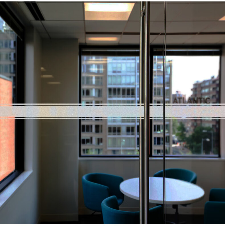 磨砂腰线玻璃门防撞条公司办公室磨砂玻璃腰线贴静电贴膜简约广告贴纸