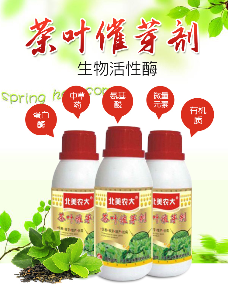 茶叶催芽剂专用叶面肥茶树催芽素早发芽细胞分裂催发嫩芽肥芽齐1瓶200