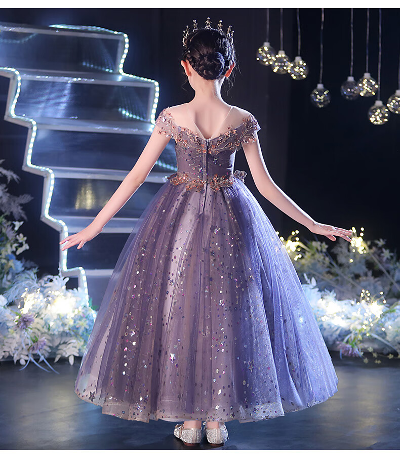 小咔衣浓儿童高端走秀晚礼服女童生日公主裙蓬蓬纱女孩主持人钢琴演出