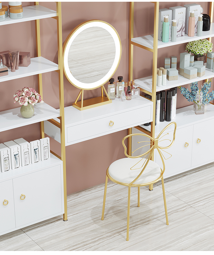 轻奢化妆品展示柜美容院护肤品展示架产品货架柜子美甲置物架展柜带