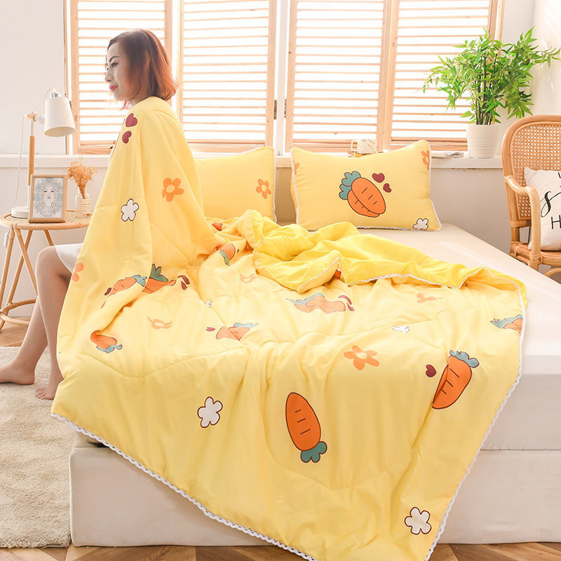 夏天清爽花边空调被可水洗棉夏凉被机洗夏被单人薄被子15米小花边夏凉