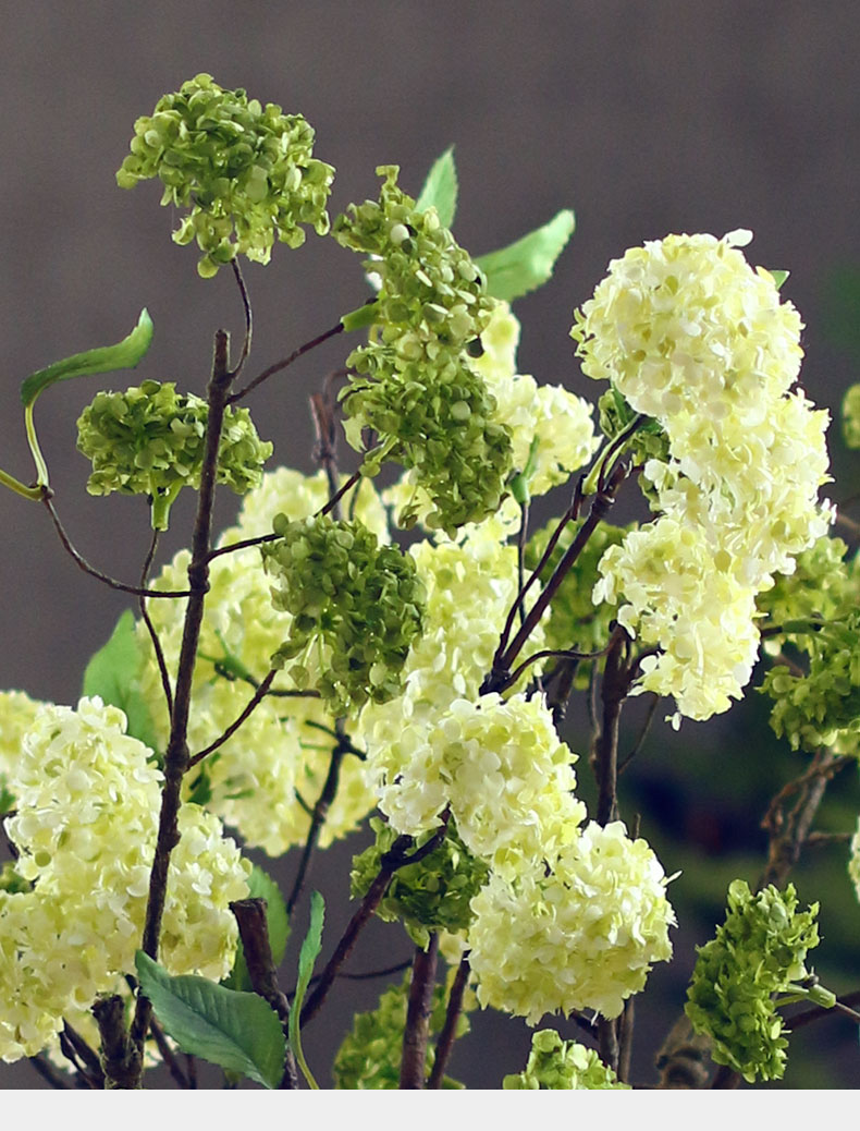 绣球花仿真花雪球花装饰花假花卧室客厅摆设浪漫花艺【四枝】4枝草绿