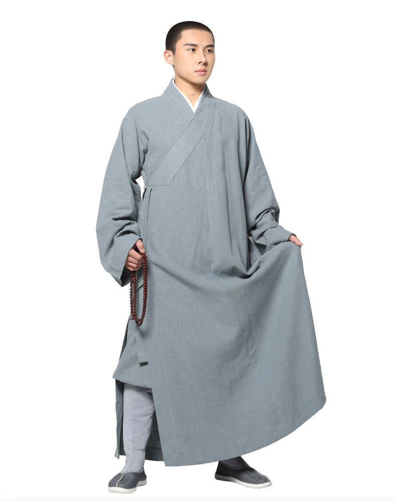 和尚服僧人四季苎麻长褂僧服僧装长衫大褂庄严僧衣僧袍佛教 浅灰色 39