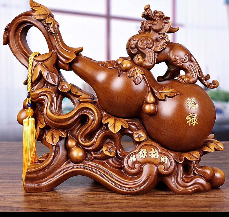 葫芦摆件貔貅大号 中式家居风水客厅玄关电视酒柜装饰品摆设 j1,福禄