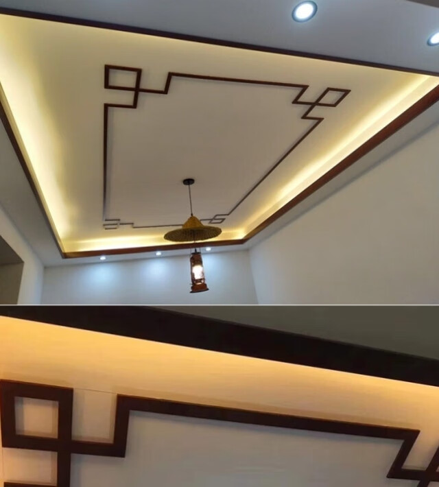 长兴吊顶装饰线条电视背景墙边框封边ps发泡 平板线新中式黑胡桃 红木