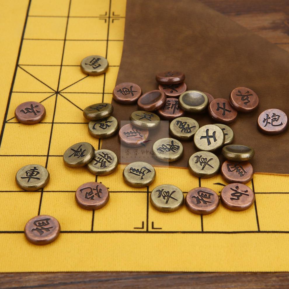 精美金属古铜中国象棋棋盘初学者成人儿童学生家用培训象棋3933厘米