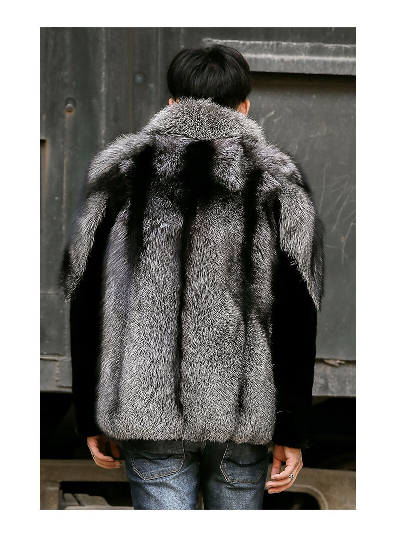 凯撒kaiser新款狐狸毛皮毛一体男外套海宁皮衣皮草进口整貂貂皮大衣