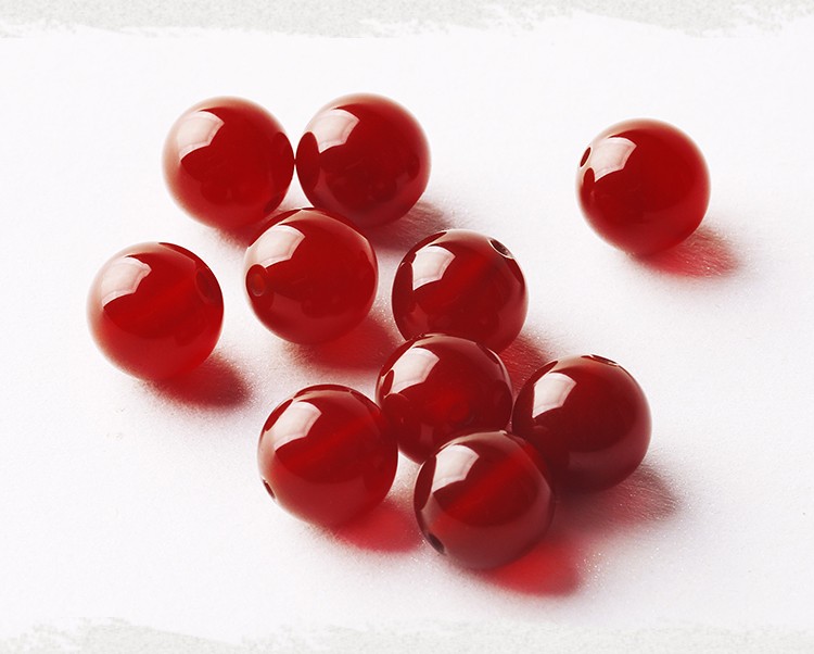 红玛瑙水晶散珠半成品珠子diy手工材料手链手串配饰串珠生日礼物新年
