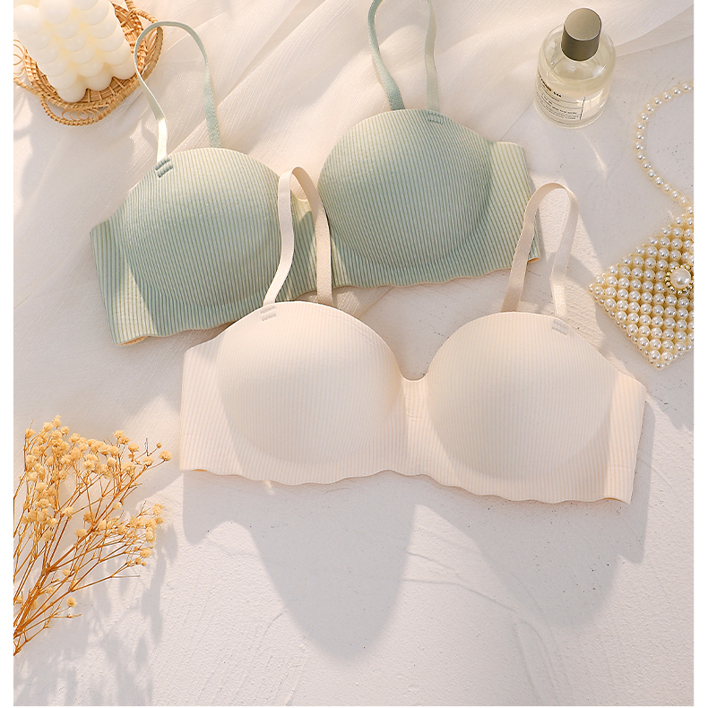 100感觉百分百感觉无痕半杯内衣女小胸聚拢无钢圈薄款学生高中少女风